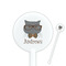 Hipster Cats White Plastic 5.5" Stir Stick - Round - Closeup