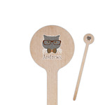 Hipster Cats 6" Round Wooden Stir Sticks - Double Sided (Personalized)