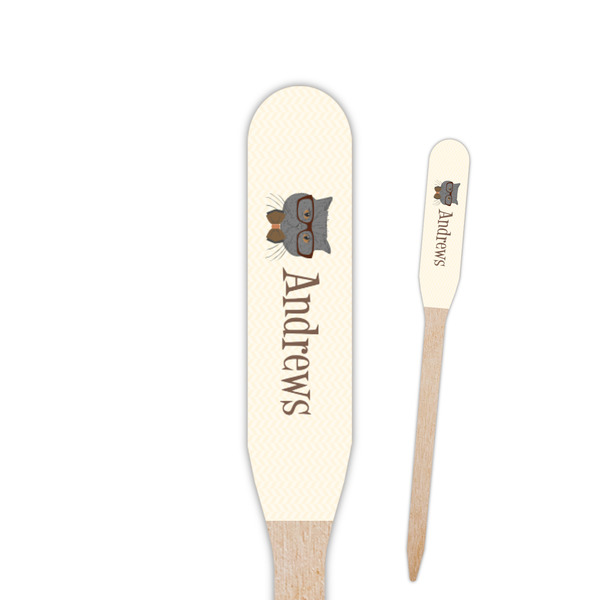 Custom Hipster Cats Paddle Wooden Food Picks (Personalized)