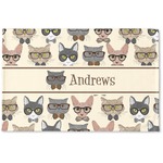 Hipster Cats Woven Mat (Personalized)