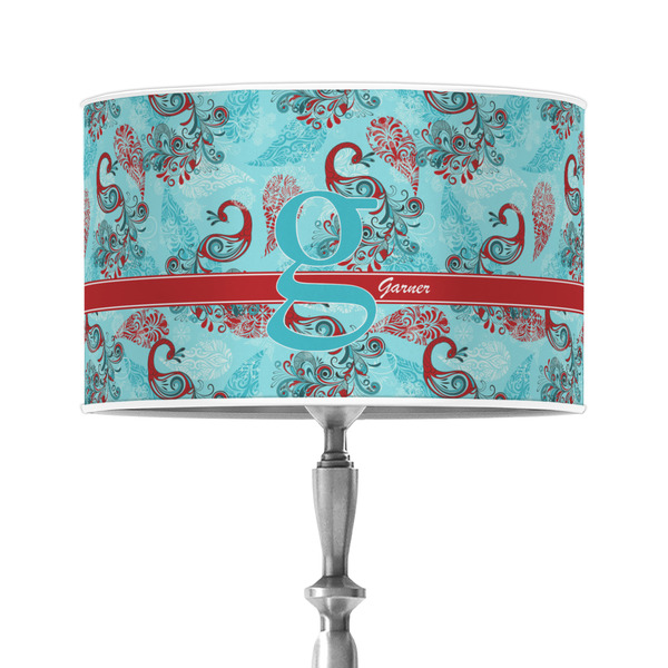 Custom Peacock 12" Drum Lamp Shade - Poly-film (Personalized)