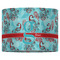 Peacock 16" Drum Lampshade - FRONT (Fabric)