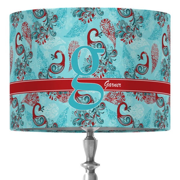 Custom Peacock 16" Drum Lamp Shade - Fabric (Personalized)