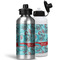 Peacock Aluminum Water Bottles - MAIN (white &silver)