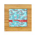 Peacock Bamboo Trivet with Ceramic Tile Insert (Personalized)