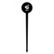 Peacock Black Plastic 4" Food Pick - Round - Single Pick