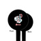 Peacock Black Plastic 4" Food Pick - Round - Single Sided - Front & Back