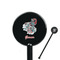 Peacock Black Plastic 5.5" Stir Stick - Round - Closeup