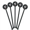 Peacock Black Plastic 5.5" Stir Stick - Round - Fan View