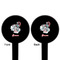 Peacock Black Plastic 6" Food Pick - Round - Double Sided - Front & Back