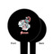 Peacock Black Plastic 6" Food Pick - Round - Single Sided - Front & Back