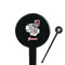 Peacock Black Plastic 7" Stir Stick - Round - Closeup