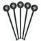 Peacock Black Plastic 7" Stir Stick - Round - Fan View