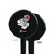 Peacock Black Plastic 7" Stir Stick - Single Sided - Round - Front & Back