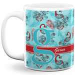 Peacock 11 Oz Coffee Mug - White (Personalized)