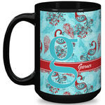 Peacock 15 Oz Coffee Mug - Black (Personalized)