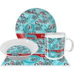 Peacock Dinner Set - Single 4 Pc Setting w/ Name and Initial