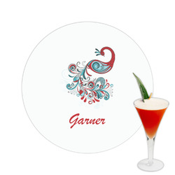 Peacock Printed Drink Topper -  2.5" (Personalized)