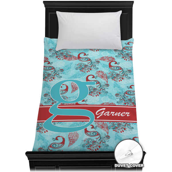 Custom Peacock Duvet Cover - Twin XL (Personalized)