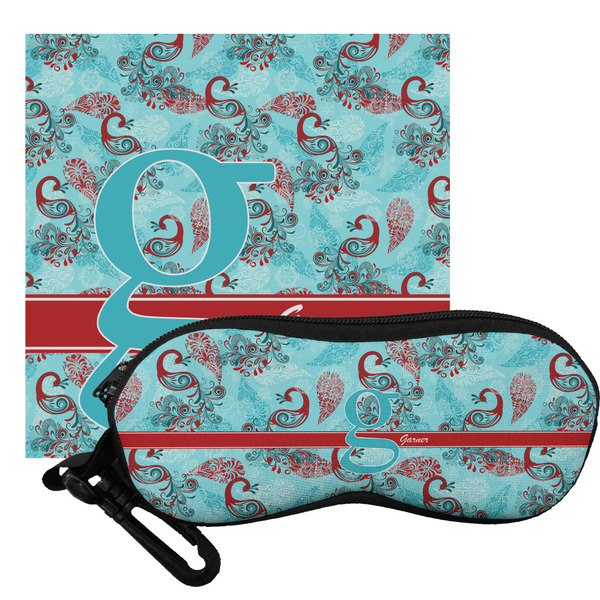 Custom Peacock Eyeglass Case & Cloth (Personalized)