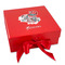 Peacock Gift Boxes with Magnetic Lid - Red - Front