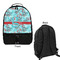 Peacock Large Backpack - Black - Front & Back View