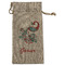 Peacock Large Burlap Gift Bags - Front