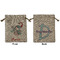 Peacock Medium Burlap Gift Bag - Front and Back