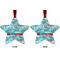 Peacock Metal Star Ornament - Front and Back