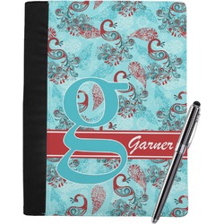 Peacock Notebook Padfolio - Large w/ Name and Initial