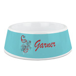 Peacock Plastic Dog Bowl (Personalized)