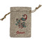 Peacock Small Burlap Gift Bag - Front