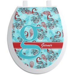 Peacock Toilet Seat Decal - Round (Personalized)