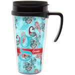 Peacock Acrylic Travel Mug with Handle (Personalized)