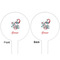 Peacock White Plastic 6" Food Pick - Round - Double Sided - Front & Back