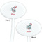 Peacock White Plastic 7" Stir Stick - Double Sided - Oval - Front & Back