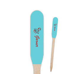 Peacock Paddle Wooden Food Picks - Single Sided (Personalized)