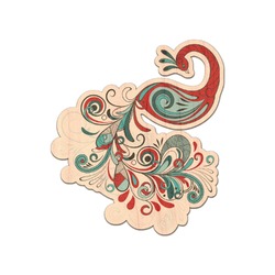 Peacock Genuine Maple or Cherry Wood Sticker