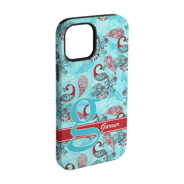 Custom Peacock iPhone Case - Rubber Lined - iPhone 15 Pro (Personalized)