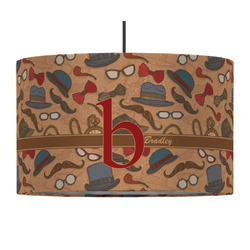 Vintage Hipster 12" Drum Pendant Lamp - Fabric (Personalized)