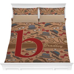 Vintage Hipster Comforter Set - Full / Queen (Personalized)