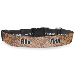 Vintage Hipster Deluxe Dog Collar - Double Extra Large (20.5" to 35") (Personalized)