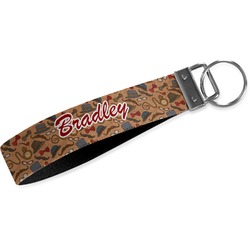 Vintage Hipster Webbing Keychain Fob - Small (Personalized)