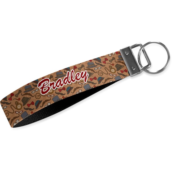 Custom Vintage Hipster Webbing Keychain Fob - Small (Personalized)