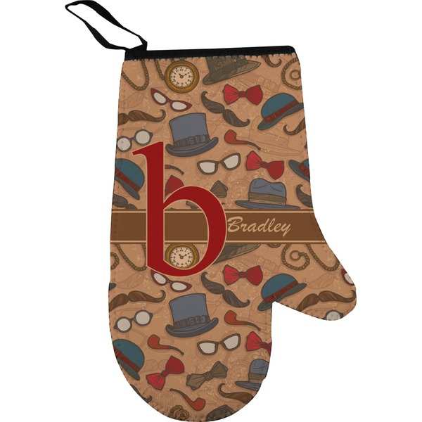 Custom Vintage Hipster Right Oven Mitt (Personalized)