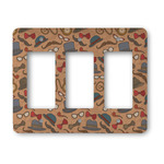 Vintage Hipster Rocker Style Light Switch Cover - Three Switch