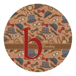 Vintage Hipster Round Decal - Small (Personalized)