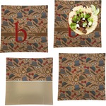 Vintage Hipster Set of 4 Glass Square Lunch / Dinner Plate 9.5" (Personalized)