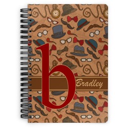 Vintage Hipster Spiral Notebook - 7x10 w/ Name and Initial