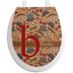 Vintage Hipster Toilet Seat Decal - Round (Personalized)